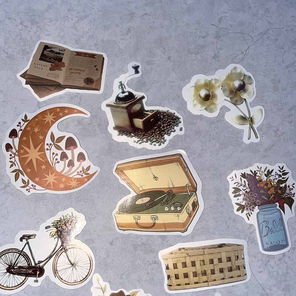 10pc Cottagecore Sticker Pack Stickers Travel Vintage Soft Aesthetic Retro - Picture 4 of 4